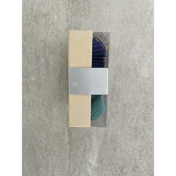 H For Happy Set Of 4 Christmas 2" Paper Squatty Teadrop Tree Ornaments Colorful - Picture 14 of 15